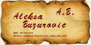 Aleksa Buzurović vizit kartica